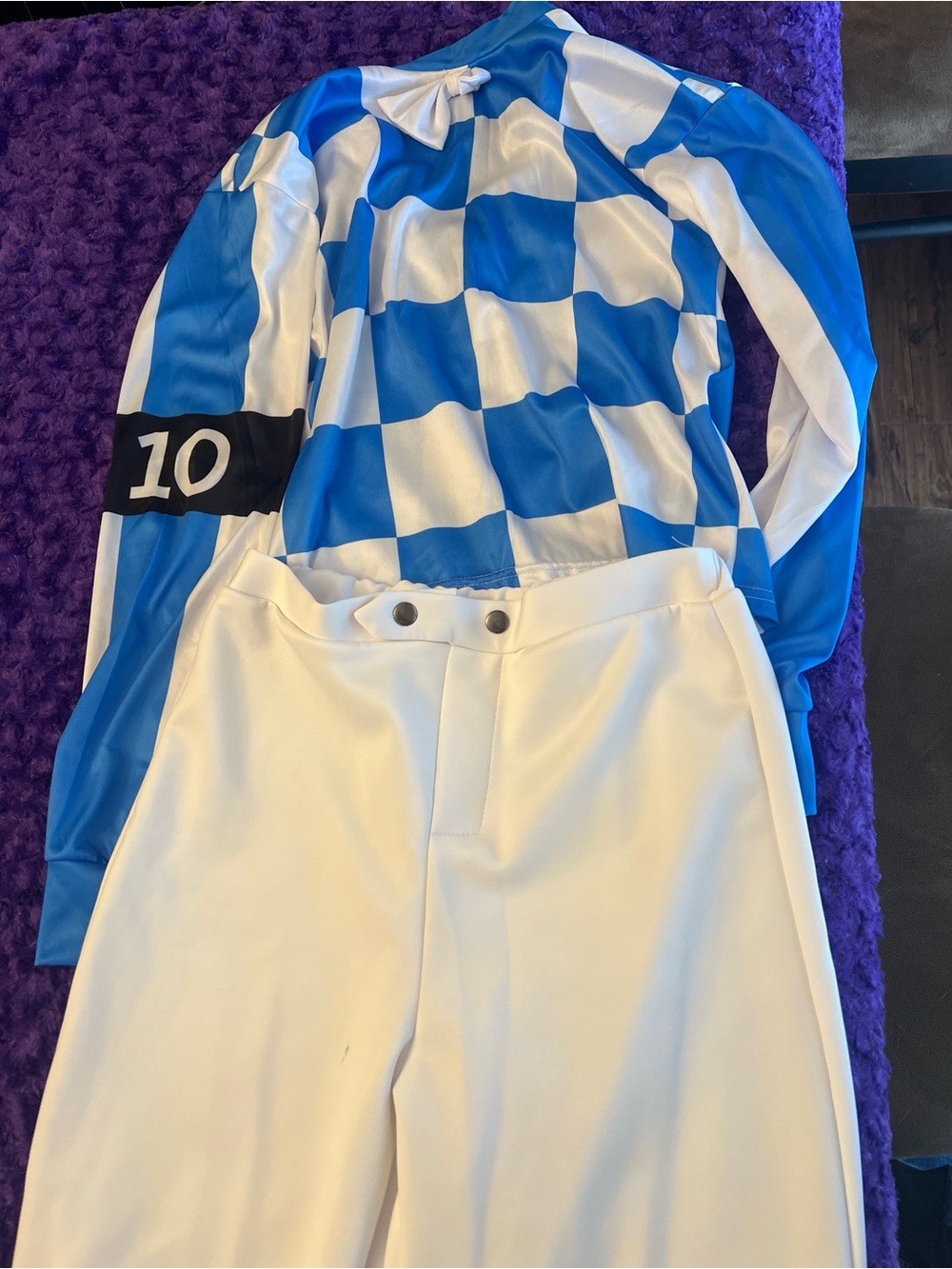 Source Unknown Blue and White Checker Kids Costume Set